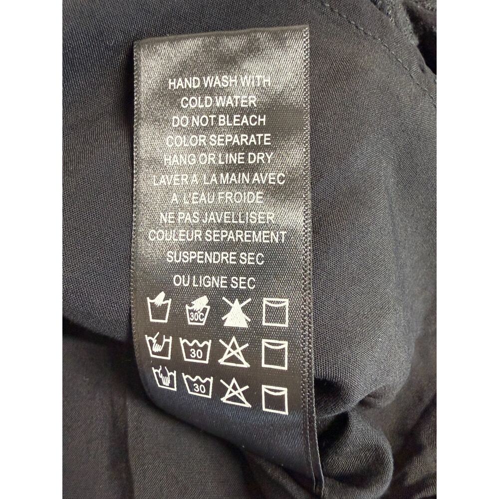Anthropologie Eri + Ali Astrid Embroidered Dress Womens Size Large Black - Picture 12 of 12